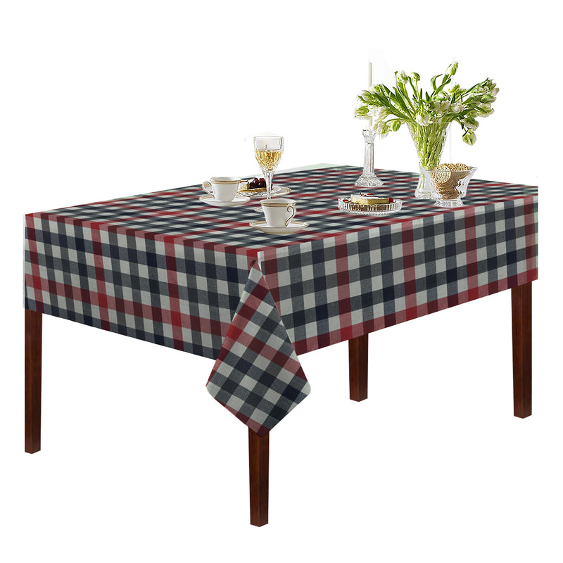 Oasis Home Collection Cotton Yarn Dyed Table Cloth - Red & Blue - Checked Pattern
