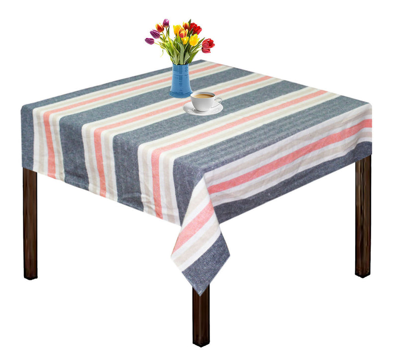 Oasis Home Collection Cotton YD Table Cloth - Grey & Orange - Checked Pattern
