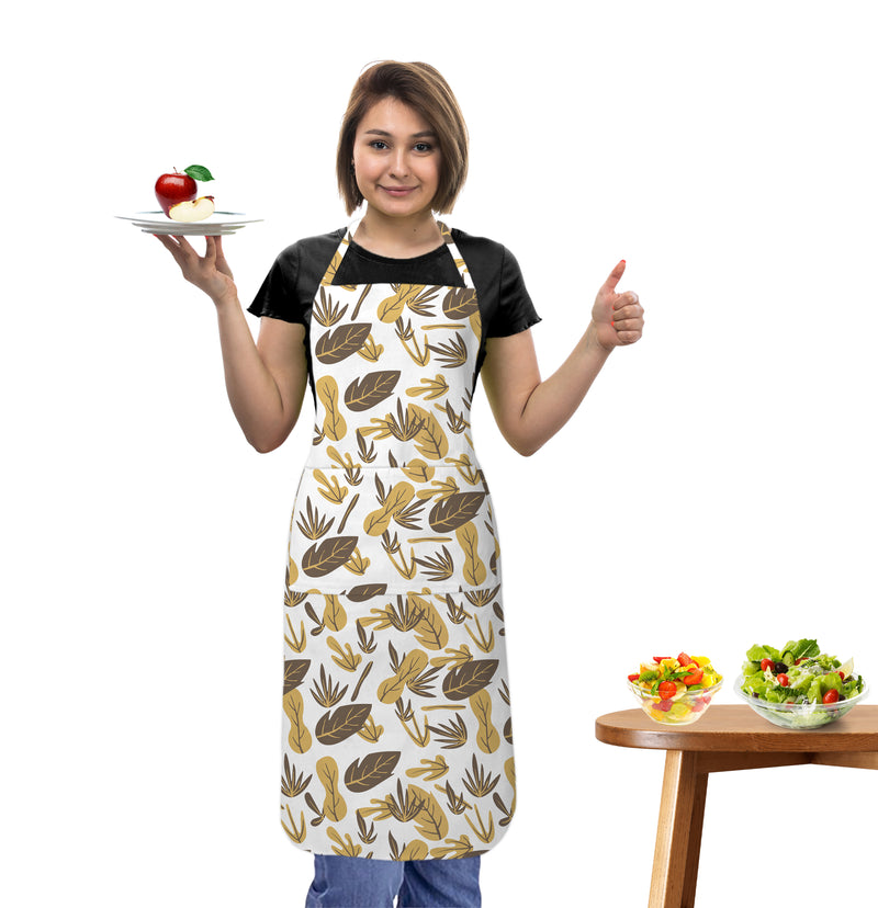 Oasis Home Collection Cotton Printed Apron Free Size - Green, Yellow - Printed Pattern