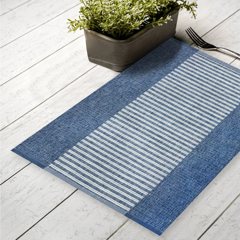 Oasis Home Collection Cotton Rib Placemat - Blue - Pack Of 4