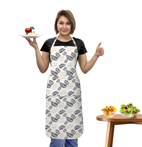 Oasis Home Collection Cotton Printed Apron Free Size - Black- Printed Pattern