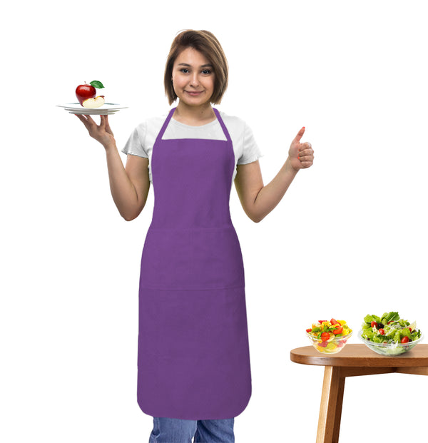 Oasis Home Collection Cotton Solid Apron Free Size -Brown, Lavender, Grey, Sand - Solid  Pattern