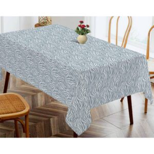 Oasis Home Collection Cotton Printed Table Cloth - Grey Zebra